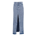 Xintang denim skirt new arrival cross-border washed slit denim skirt washed raw edge denim skirt