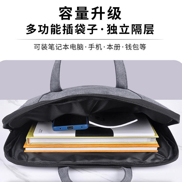 Large capacity canvas briefcase - office handbag, document bag, conference bag, laptop bag, file bag, business bag - custom printing available