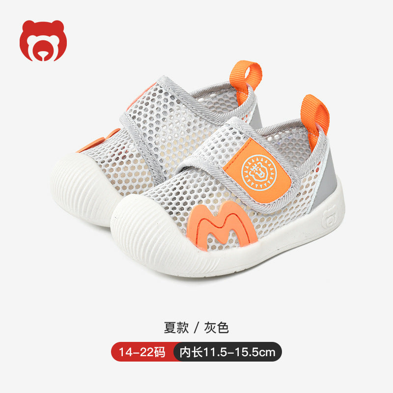 Baby sandals for boys, summer first walker shoes, 0-1-2 years old infant anti-slip soft sole mesh shoes for babies and toddlers, baby girl shoes