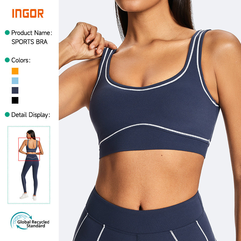 High-waisted activewear set for women - color block, open back, barely-there feel - yoga, running, fitness, yoga outfit, underwear, quick-dry sportswear set
