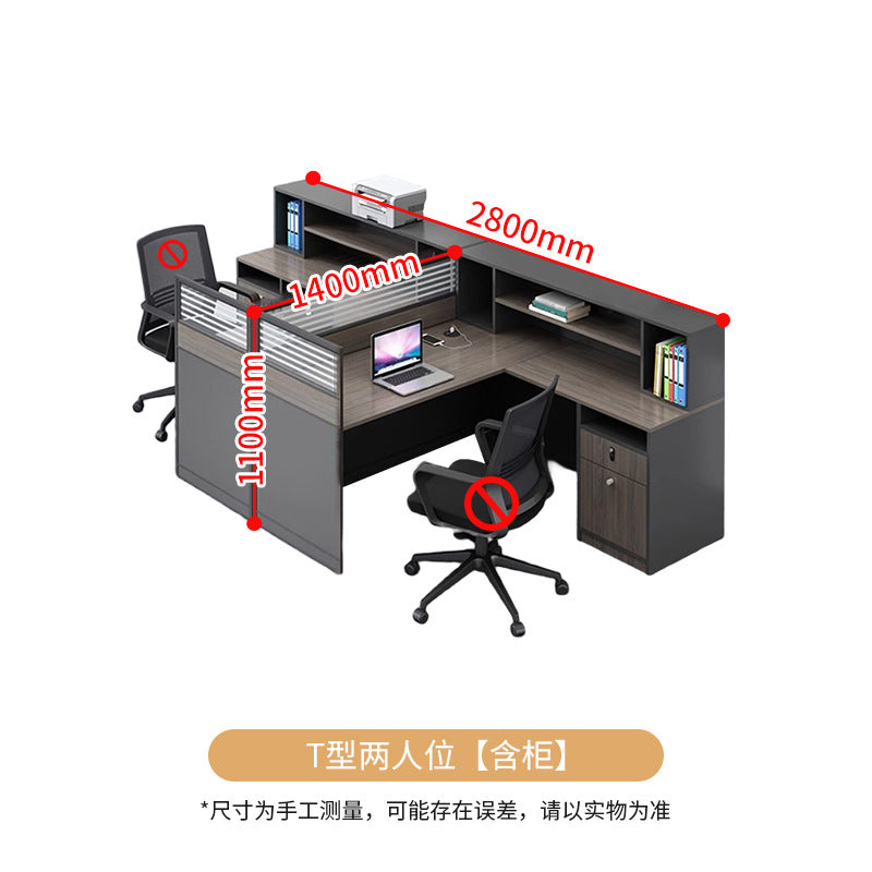 Saint li office desk and chair set - employee office workstation, desk with card seat, financial partition desk