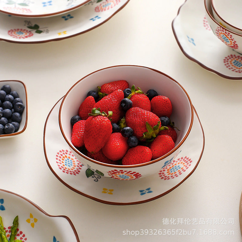 Nordic dinnerware set: creative ceramic bowls, dinner plates, and soup bowls for home use - minimalist underglaze ceramic tableware wholesale