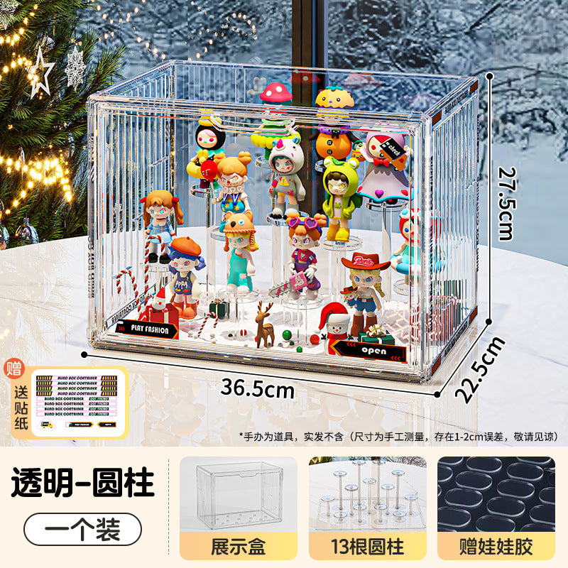 Blind box storage display stand transparent dust-proof figure storage box doll labubu POP MART model display cabinet
