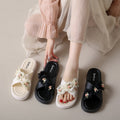 Sweet fairy style slippers women's new summer outwearfashion flower dissolving thick sole cross one-character sandals
