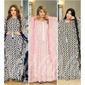 European and american export cross-border e-commerce printed chiffon loose dress african  two-piece set robe + vest