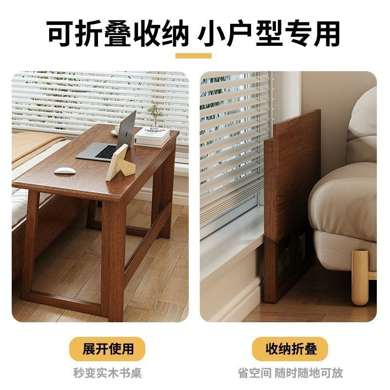 Solid wood folding table and chair floor-standing coffee table rental house handy gadget desk study table writing table for home computer table casual