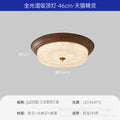 Medieval walnut round ceiling lamp with ice crackle glass soft light bedroom master bedroom secondary bedroom balcony corridor