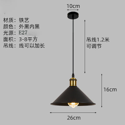 Cross-border  industrial style retro wrought iron small chandelier creative worker decoration personalized balcony aisle corridor lamps