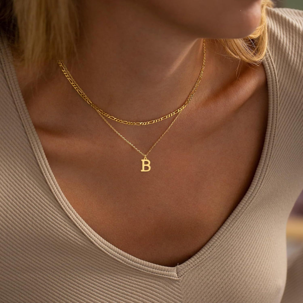 European and american cross-border new a-z pendant necklace layered initial necklace fashion commuter minimalist jewelry birthday gift