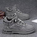 Boots men's high-top spring british style retromencasual leather shoes mid-top waterproofnon-slipworkwear boots