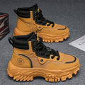 Men's martin boots: spring breathable high-top british style retro work boots, outdoor hiking, desert combat, and yellow boots