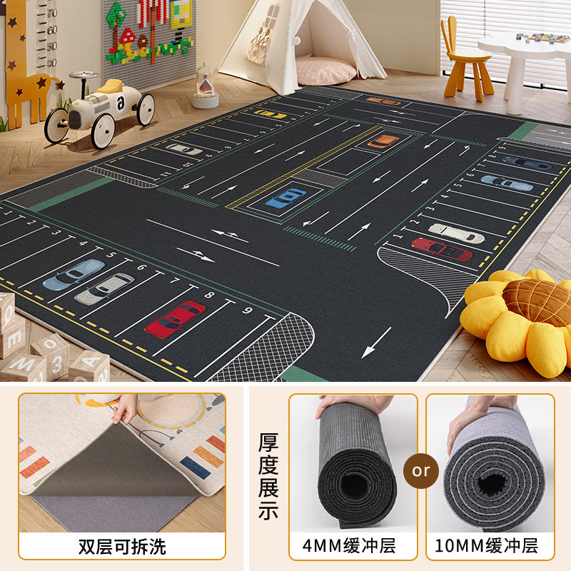 Removable and washable carpet kids room machine washable reading area double layer washable floor mat winter climbing mat bedroom bedside blanket