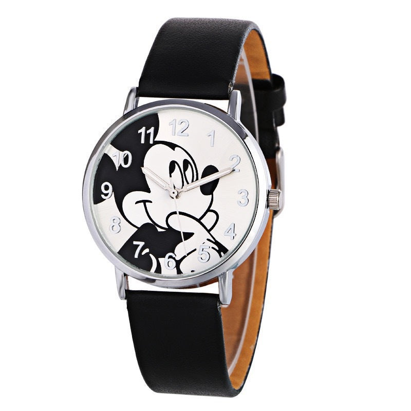 Wish cross-border wholesale cute mouse cartoon kids' watch, mouse pu leather strap fashion quartz watch, dropshipping available for women