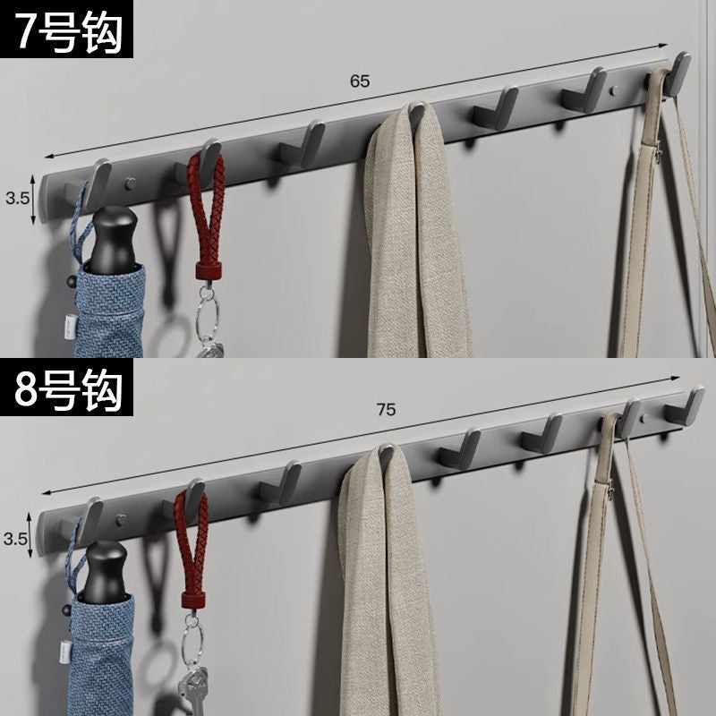 Over-the-door hanger - no drilling required, bathroom wall-mounted hook rack, heavy-duty adhesive, single row hook set