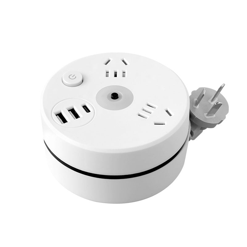 Collapsible home power strip with usb ports, cord management, and multi-function socket