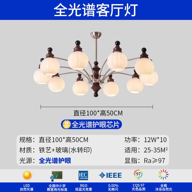 French medieval style living room chandelier main light retro 2025 new new Chinese cloud lighting high-end lighting