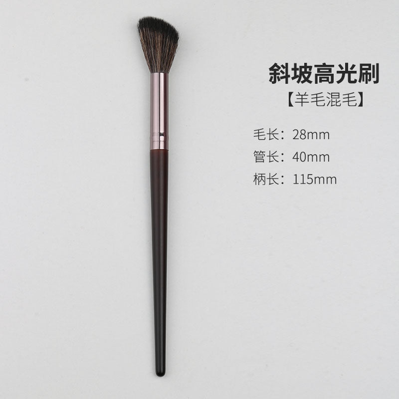 Wooden handle makeup brush set - cangzhou makeup brushes: blush brush, wool brush, powder brush, foundation brush, eyeshadow brush, and other makeup brushes