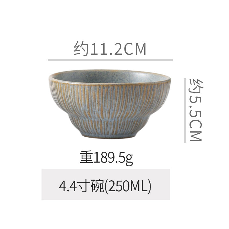 Retro kiln line pattern high-looking tableware restaurant hotel stylish display dessert plate steak plate for home dish plate