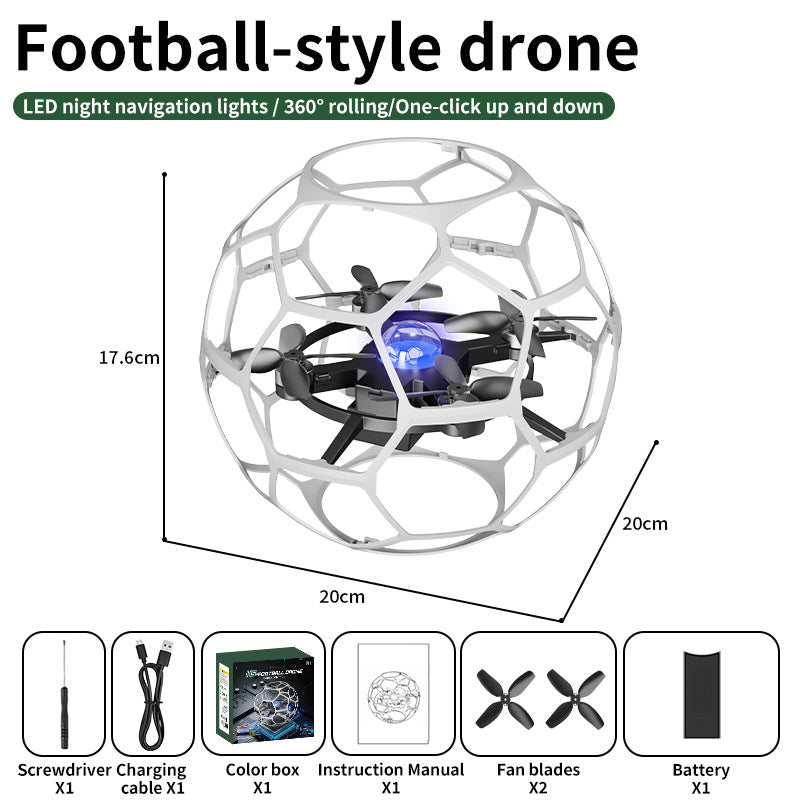 H5 brushless football drone - 7.4v axial ball-type remote control aircraft toy, designed for teaching, training, and competitive play