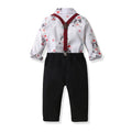 new product kidslong sleevesshirt overalls christmas printingsuit boyssuit first birthday dress