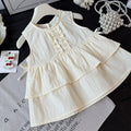 Girls' summer new princess sleeveless tank top set, korean style fashionable and chic baby girl clothes, trendy children's clothing