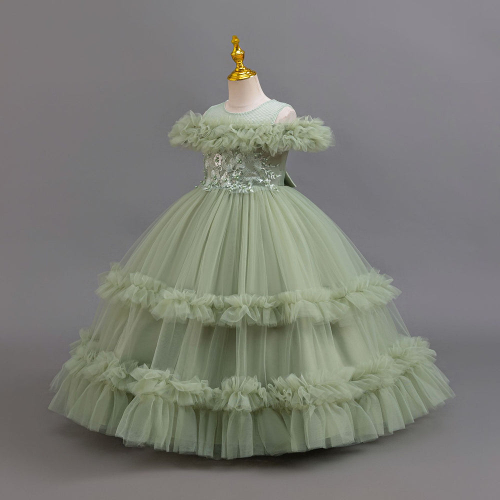 New wholesale girl's dress, fluffy wedding dress, princess dress, flower girl dress, piano recital dress, kids dress
