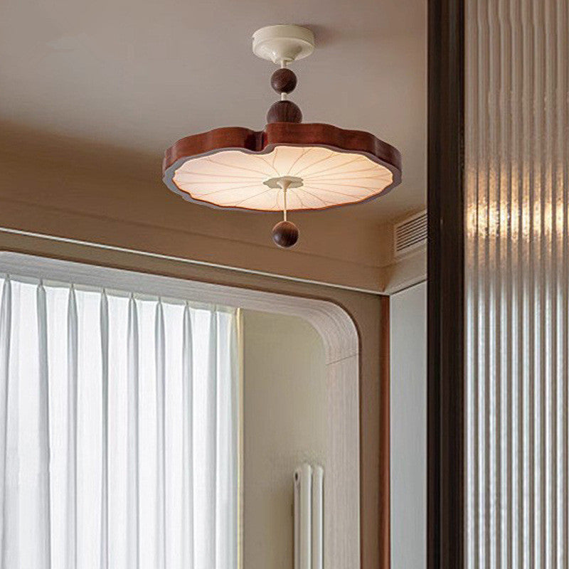 French bedroom retro Song Dynasty aesthetics room lighting medieval atmosphere solid wood study dining room light lotus leaf chandelier