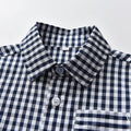 Boys' summer new arrival: preppy plaid shirt set - stylish short-sleeve overalls for toddlers and young children