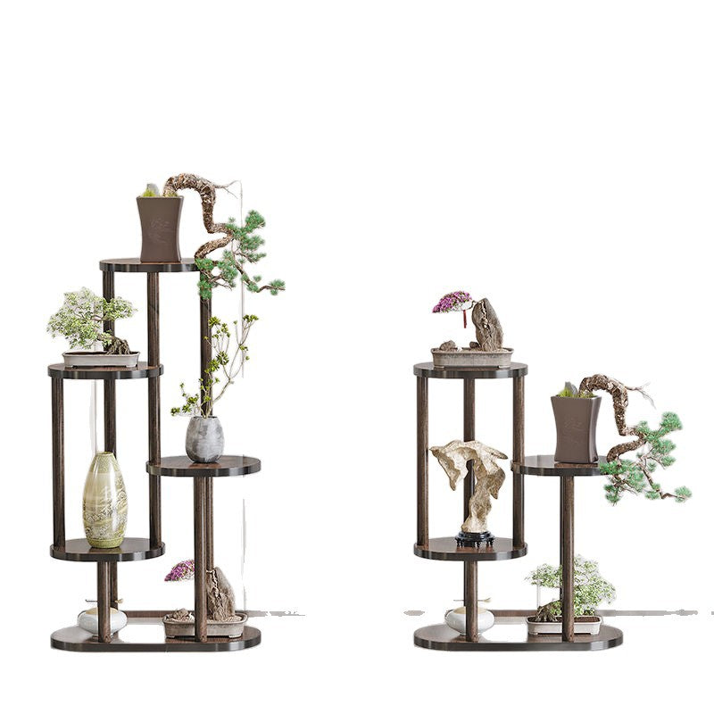 Flower stand living room floor-standing flower stand storage rack balcony flower pot bracket chinoiserie ornament rack green plant display rack