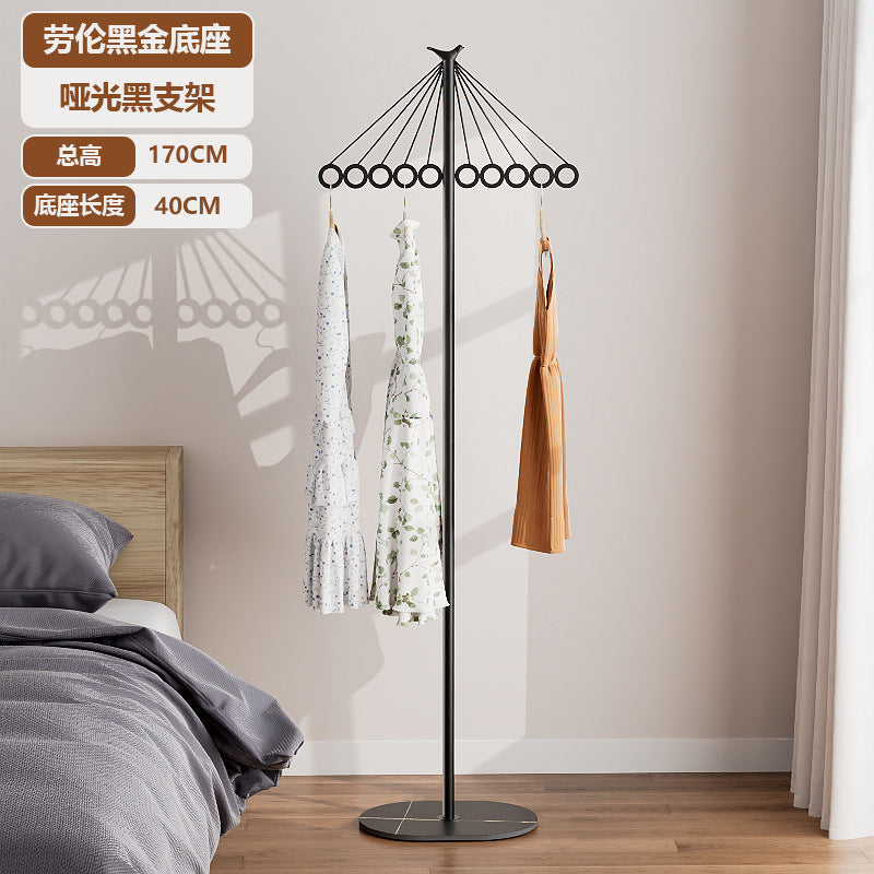 Luxury-feel metal coat rack with sturdy base - freestanding overcoat and windbreaker storage rack with multiple hooks for decorative storage