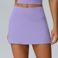 Lulu style pocket fitness tennis skirt - women's lined anti-exposure sports mini skirt - casual faux two-piece yoga skort