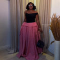 European and american cross-border women's fashion:  summer new arrivals - high-waisted plaid a-line casual versatile maxi skirt
