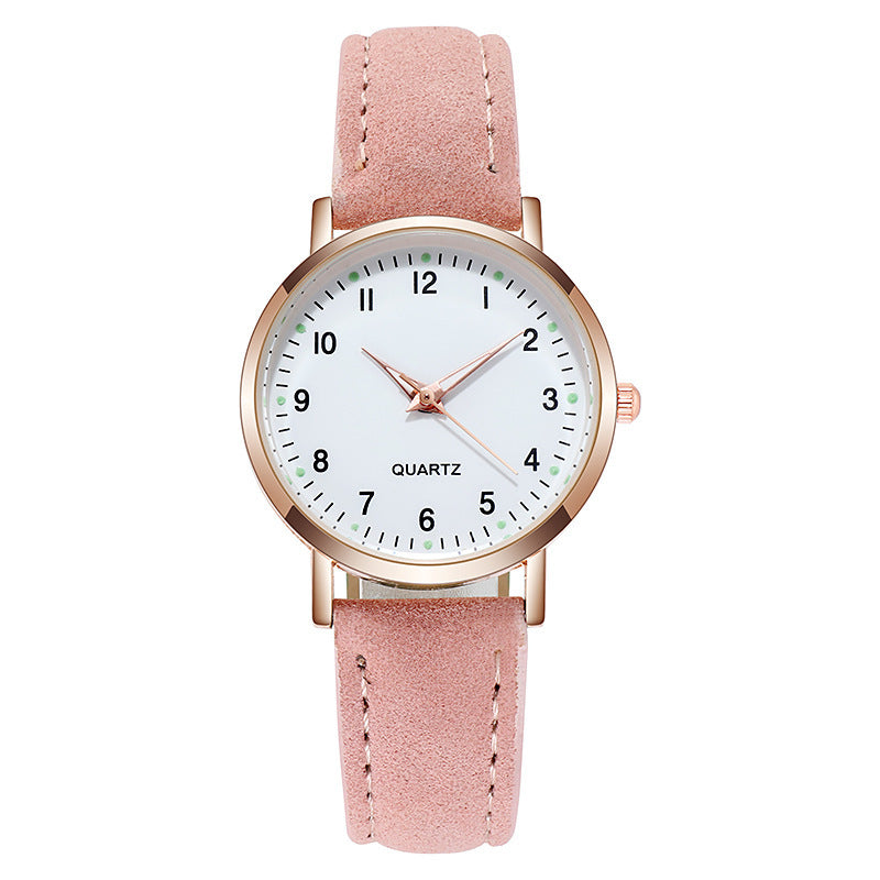 Women's luminous digital retro nubuck leather casual quartz watch - night glow vintage style