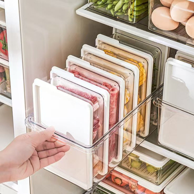 Food grade refrigerator storage box Freezing box Freezing area Storage box with lid Transparent sealed fresh-keeping box Cross-border