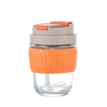 Double drinking cup glass cup high appearance casual water cup oven mitts heat insulation portable portable coffee cup gift cup straw