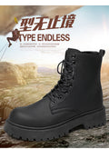 Boots for men 2026new arrivalspring black british style fan motorcycle workwear boots high-top soft leather waterproofcasual leather boots