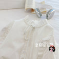 spring/autumn new arrival: pure cotton girls' blouse - baby girl doll shirt with embroidered cartoon design - sweet and trendy for little girls