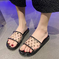 Trendy transparent crystal slides for women - new summer 2024 collection: indoor, non-slip, bath, and beach sandals