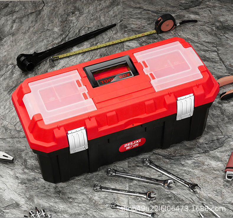 Delixi Toolbox Storage Box Household Portable Hardware Large Car Industrial Folding Tool Box