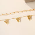 Wholesale alloy butterfly chunky chain pendant necklace - fashionable, unique, and stackable double-layer necklace for cross-border e-commerce on amazon (us & europe)