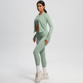 European and american style solid color seamless brushed yoga set - tight-fitting, quick-drying, butt-lifting workout running fitness three-piece set