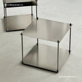 Bauhaus minimalist stainless steel side table coffee table floor-standing multi-tier storage rack metal style display shelf organizer