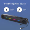 Rgb computer speakers gaming laptop desktop usb multimedia small speakers long strip illuminated subwoofer