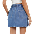 European and american cross-border e-commerce women's summer new arrivals:   washed adjustable waist denim mini skirt/skirt