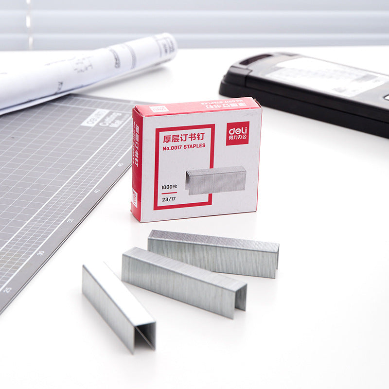 Deli 0017 Thick layer staples 23/17 Staples can be ordered 130 pages of paper 1000 pieces/box office supplies