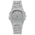 European and american hip-hop style fashion diamond watch for men and women, square large gold watch, trendy steel band quartz watch