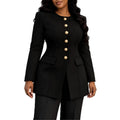 New european and american style single-breasted blazer - metal button, slim fit, professional workwear, fashionable blazer