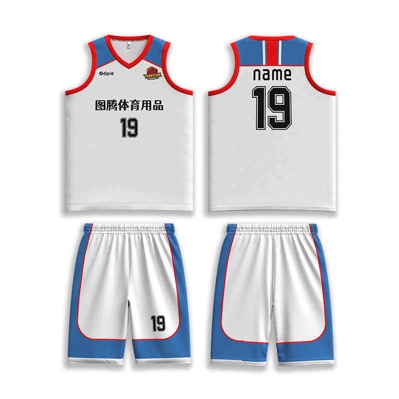 Adult game training jersey sports basketball jersey heat transfer quick drying jersey basketball jersey set custom printing