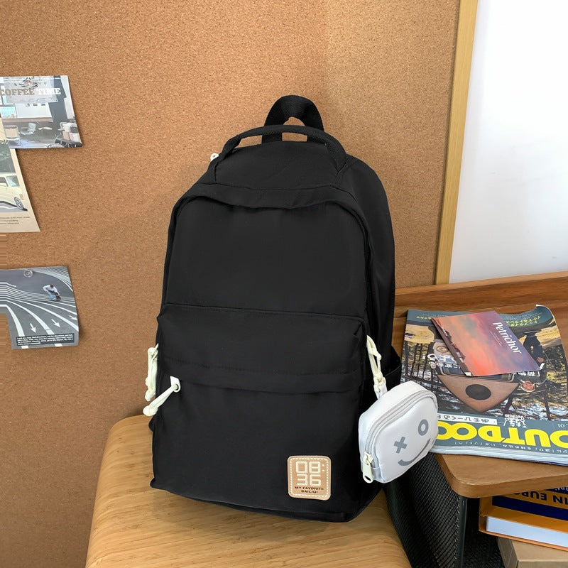 New classic multifunctional backpack - large capacity, waterproof, with hanging pouch - minimalist design for middle school students, class, leisure, and travel
