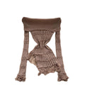 Goddess stylesense of design one-shoulder lapel long sleevescut outknitting shirt women's asymmetricalsilm chictops